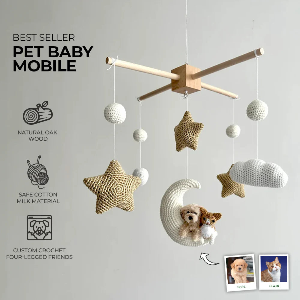 On the Moon | Personalized Crochet Pet Baby Mobile