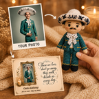 Personalized Crochet Doll with Photo Card “Those We Love Don't Go Away”