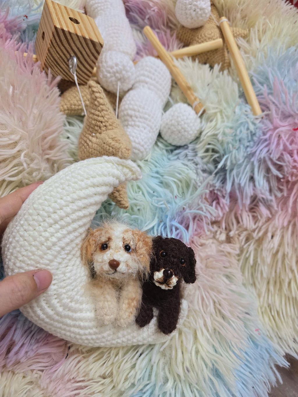 On the Moon | Personalized Crochet Pet Baby Mobile