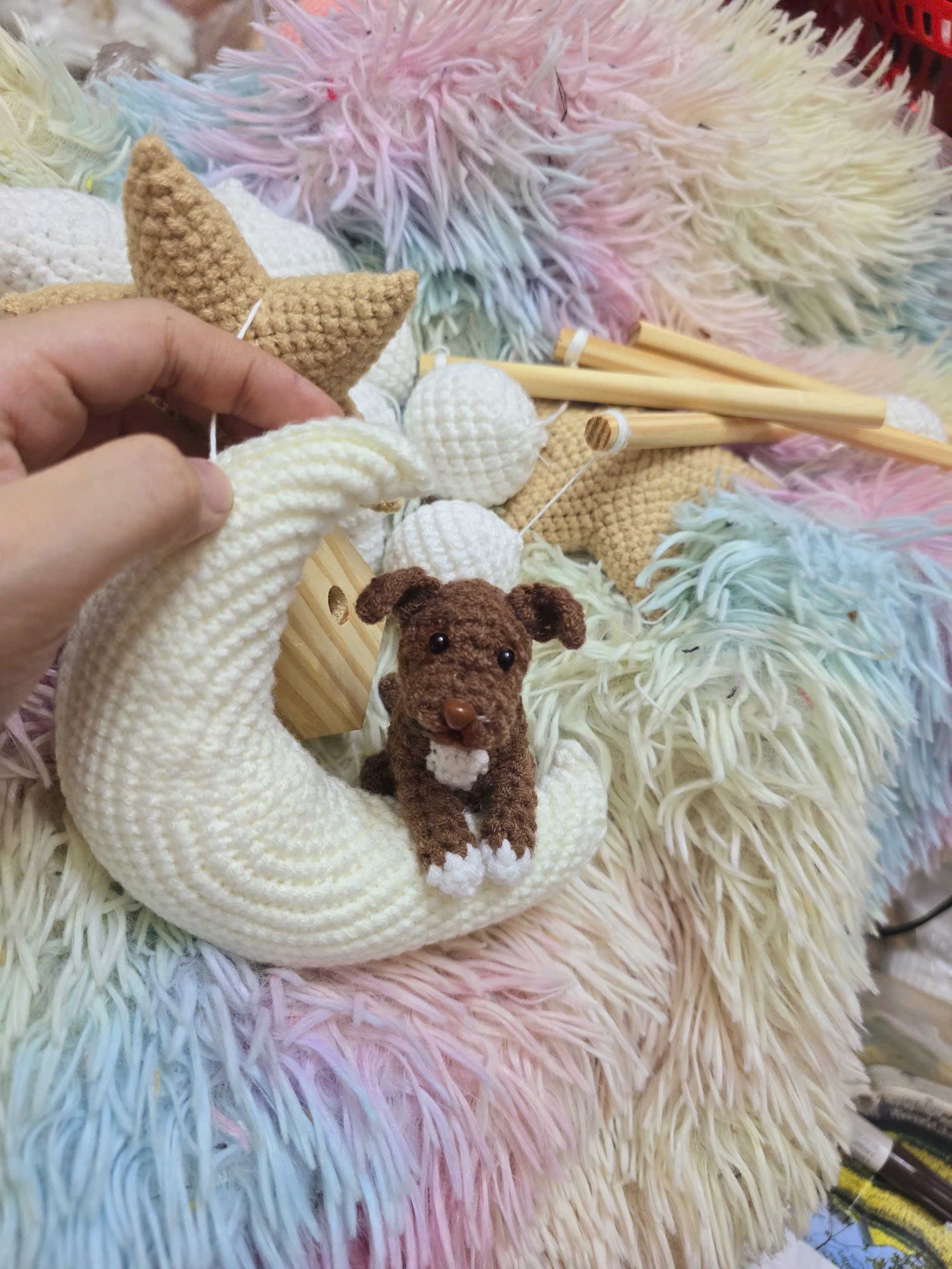 On the Moon | Personalized Crochet Pet Baby Mobile