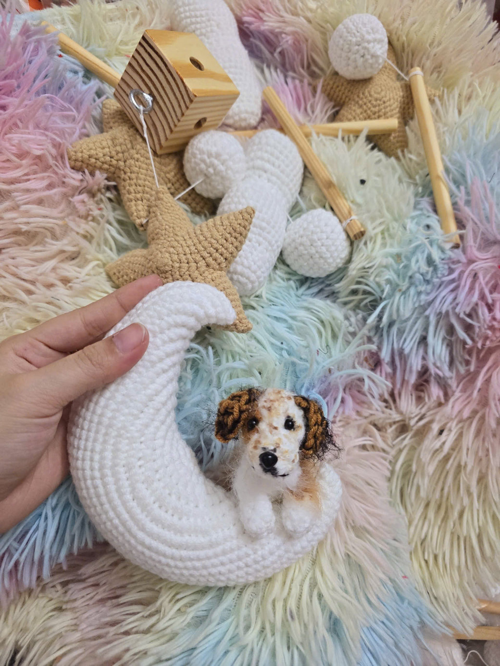 On the Moon | Personalized Crochet Pet Baby Mobile