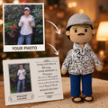 Personalized Crochet Doll with Photo Card “Your Life Was a Blessing, Your Memory a Treasure”