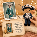 Personalized Crochet Doll with Photo Card “Those We Love Don't Go Away”