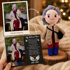 Personalized Crochet Doll with Photo Card “My Beloved Mom”