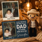 Personalized Crochet Doll with Photo Card “My Children Having You AS Their Grandpa”