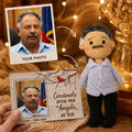 Personalized Crochet Doll with Photo Card “Cardinals Appear When Angels Are Near”