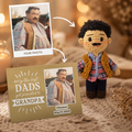 Personalized Crochet Doll with Photo Card “Only The Best Dads Got Promoted to Grandpa”