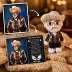 Personalized Crochet Doll with Photo Card “My Beloved Dad”