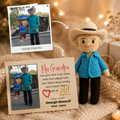 Personalized Crochet Doll with Photo Card “My Grandpa Has A Heart That Made of Gold”