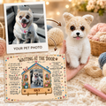 Personalized Crochet Doll for Pet with Photo Card “Waiting At The Door”