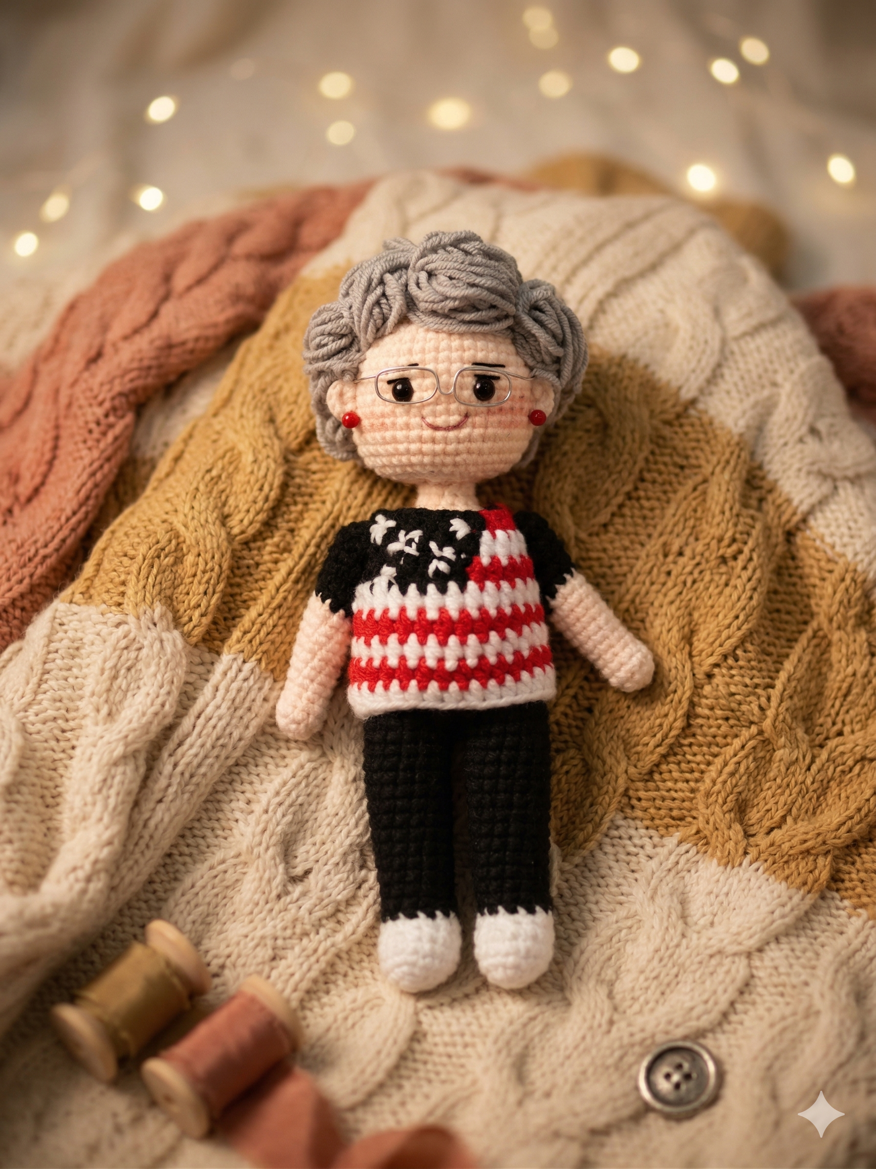 Personalized Crochet Doll with Photo Card “In Loving Memory” - V2