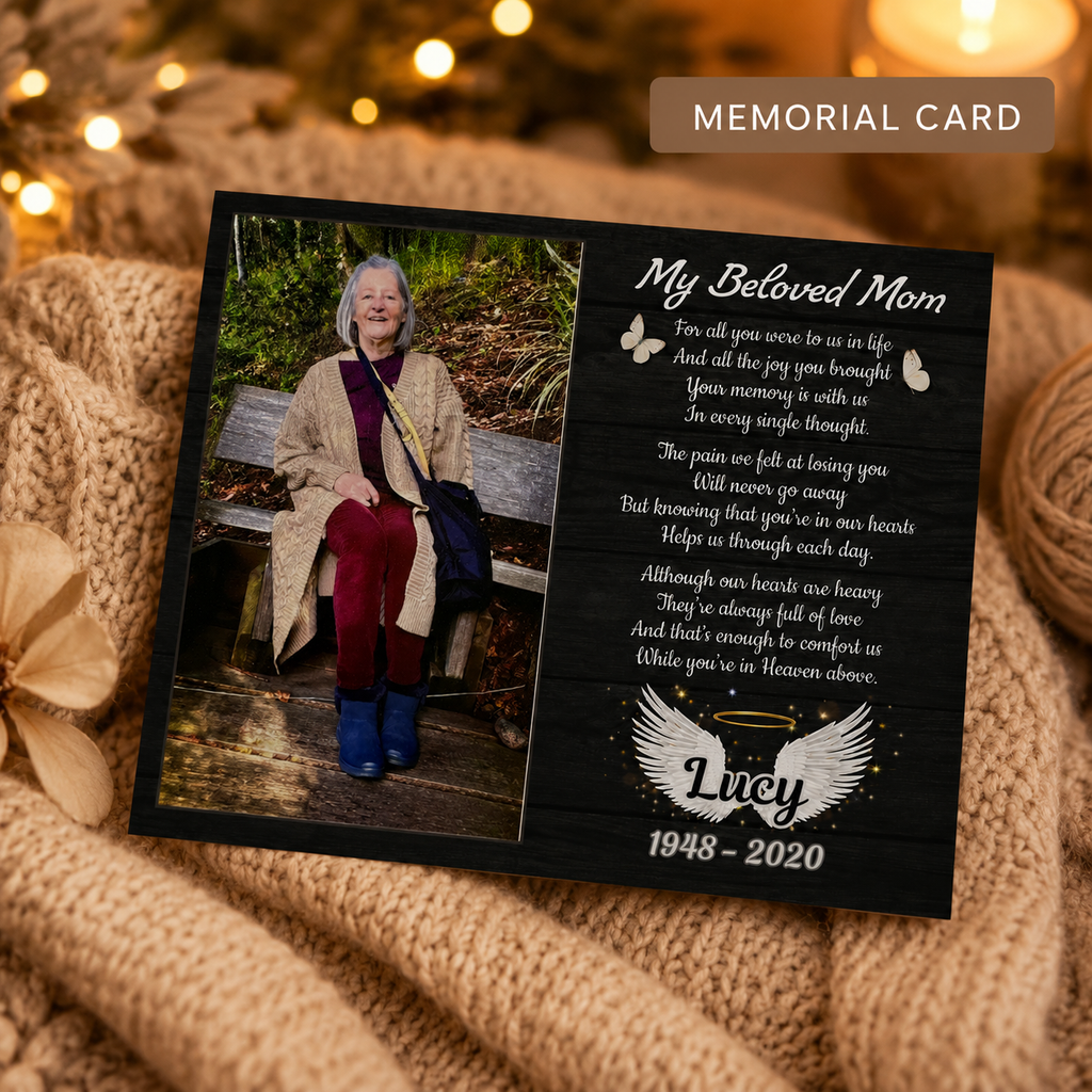 Personalized Crochet Doll with Photo Card “My Beloved Mom”