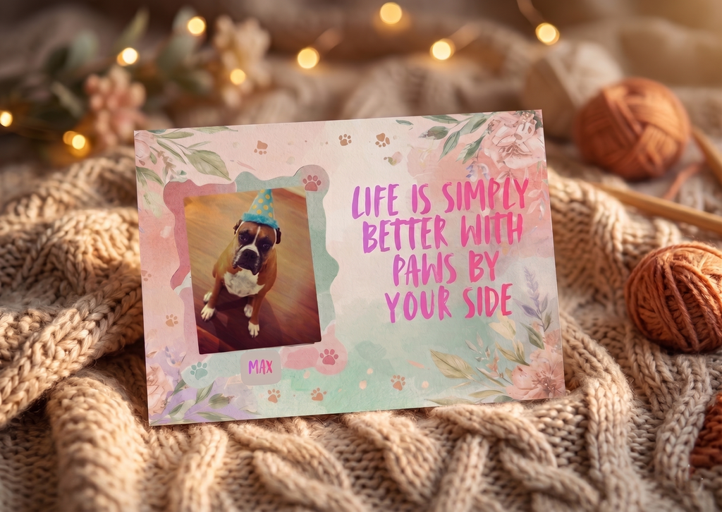 Personalized Crochet Doll for Pet with Photo Card “Life is simply better with paws by your side”