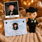Personalized Crochet Doll with Photo Card “In Loving Memory” - V4