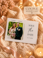 Personalized Crochet Doll for Couple with Photo Memory Card “Save The Date”