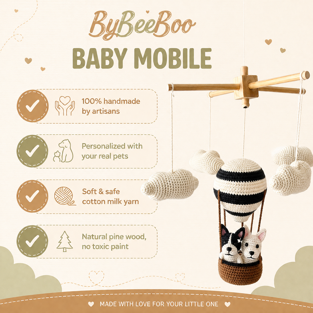 On the Moon | Personalized Crochet Pet Baby Mobile