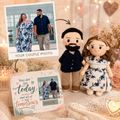 Personalized Crochet Doll for Couple with Photo Memory Card “You Are My Today and All of My Tomorrows”