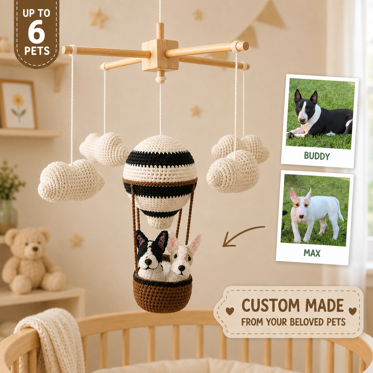 Pet Balloon | Personalized Crochet Pet Baby Mobile