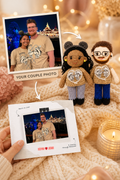 Personalized Crochet Doll for Couple with Photo Memory Card “A Journey Through Memories”
