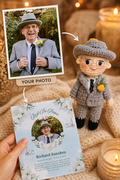 Personalized Crochet Doll with Photo Card “Rest In Peace”
