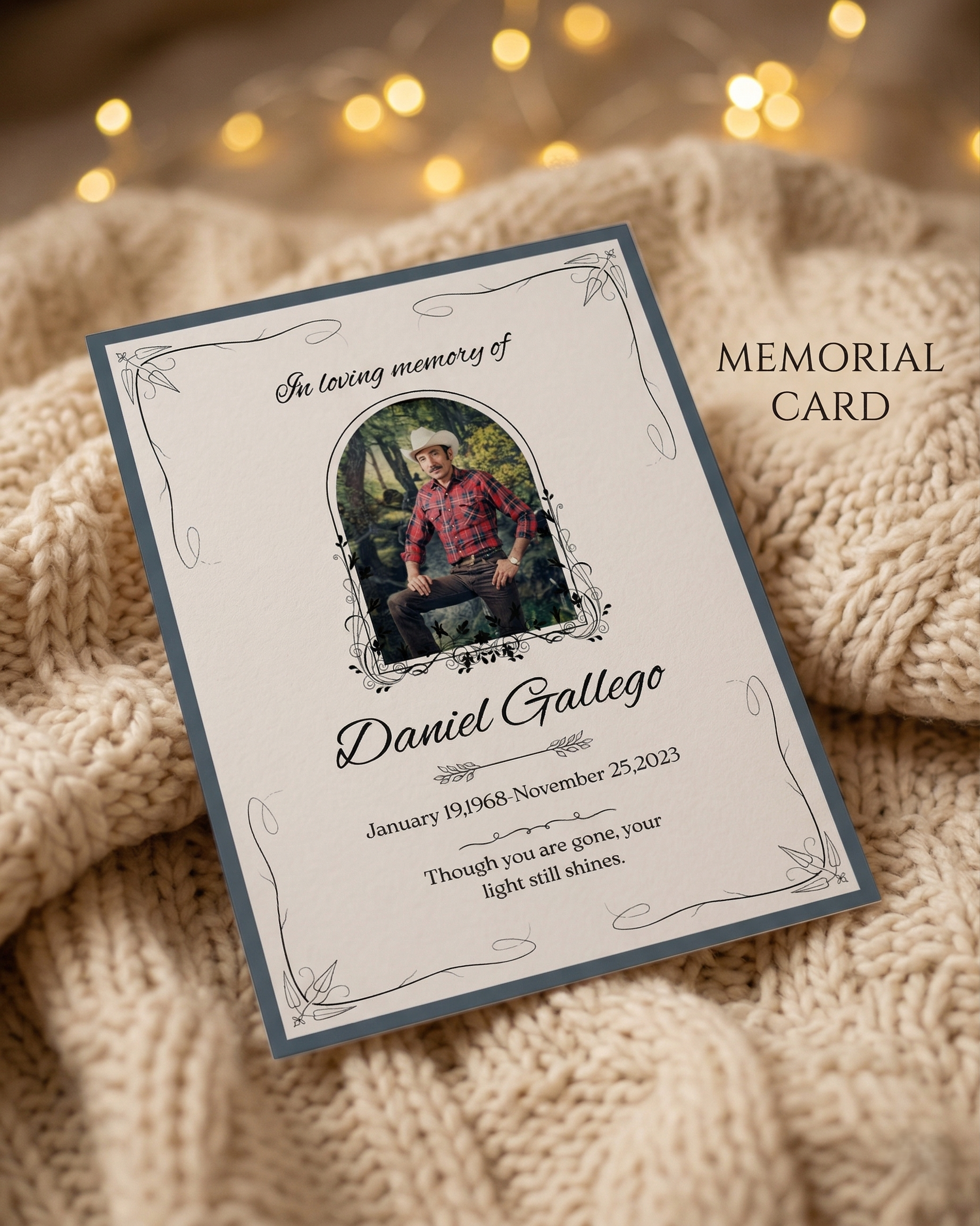 Personalized Crochet Doll with Photo Card “In Loving Memory” - V1