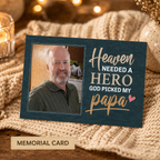 Personalized Crochet Doll with Photo Card “Heaven Need A Hero, God Picked My Papa”