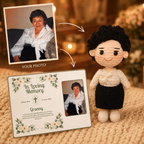 Personalized Crochet Doll with Photo Card “In Loving Memory” - V3