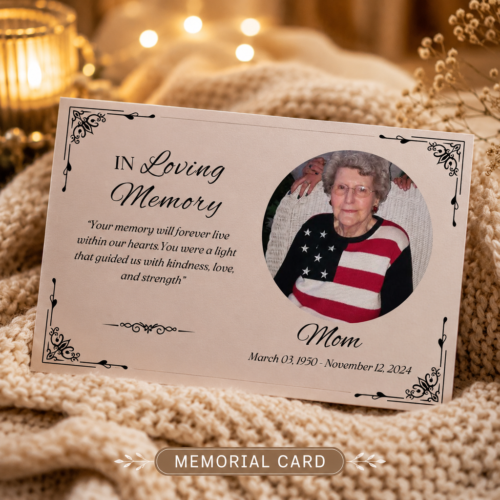 Personalized Crochet Doll with Photo Card “In Loving Memory” - V2