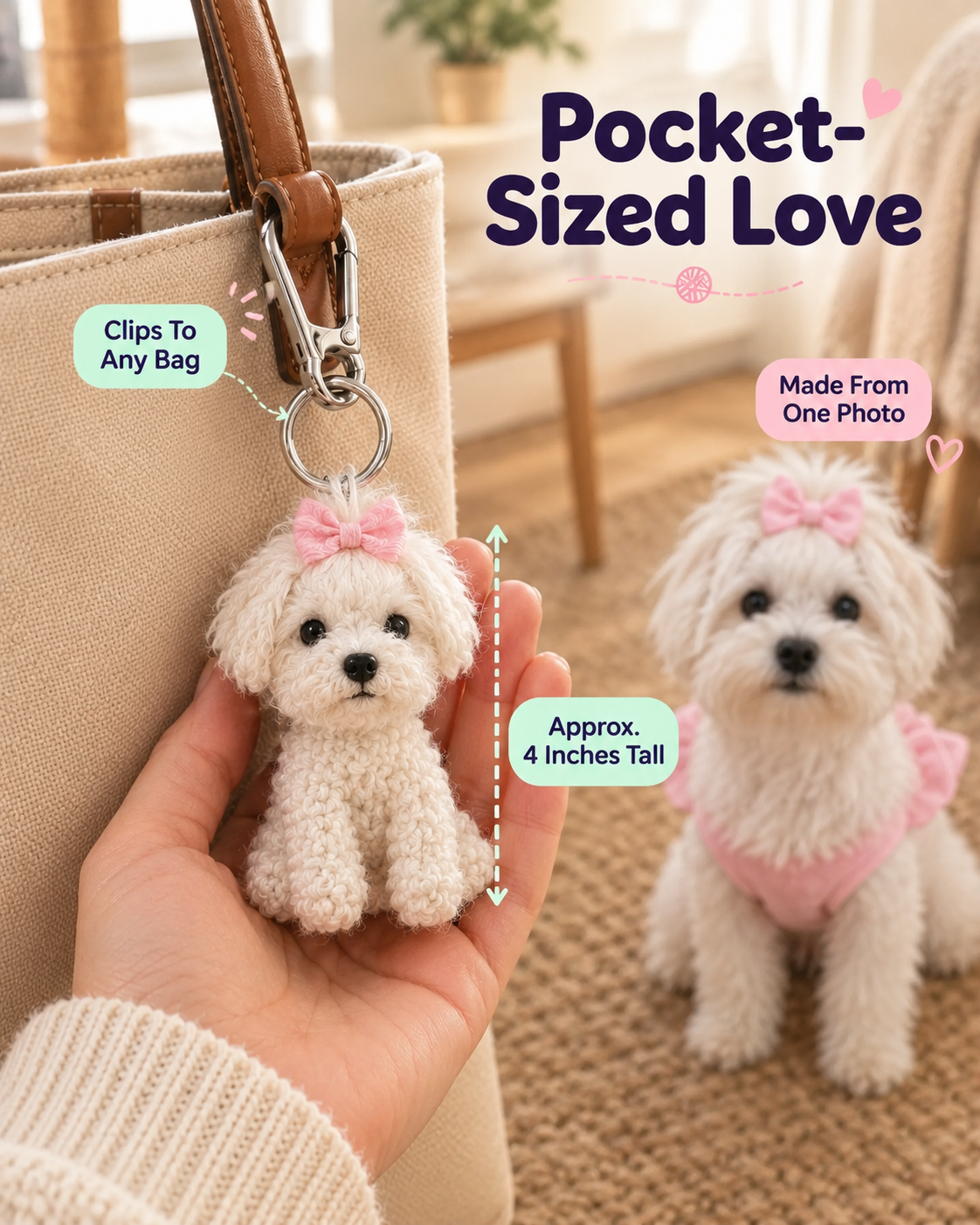 Pet Mini-Me | Personalized Crochet Bag Charm
