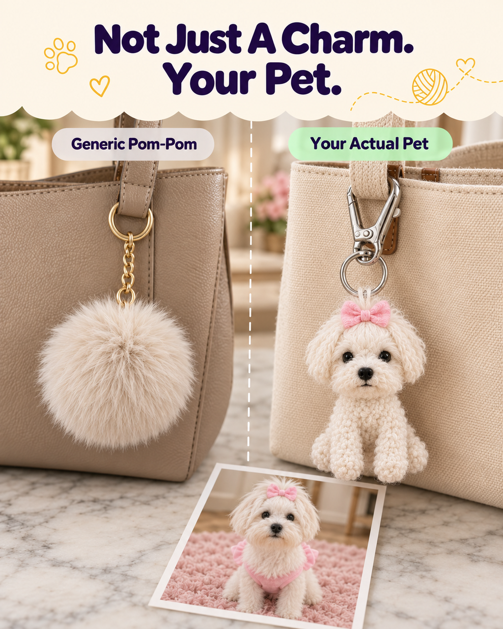 Pet Mini-Me | Personalized Crochet Bag Charm