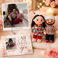 Personalized Crochet Doll for Couple with Photo Memory Card “All of Me Loves All of You”