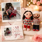 Personalized Crochet Doll for Couple with Photo Memory Card “All of Me Loves All of You”
