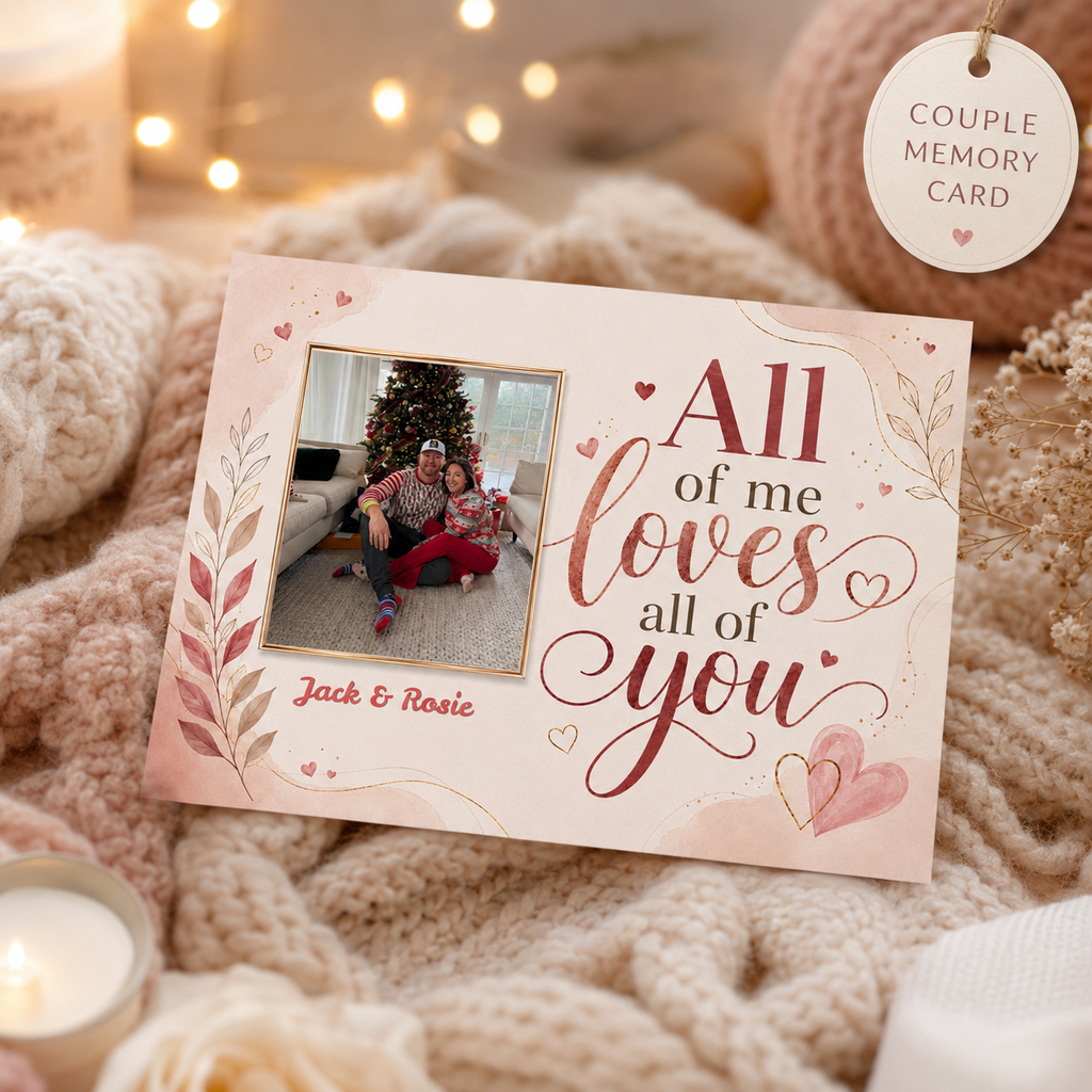 Personalized Crochet Doll for Couple with Photo Memory Card “All of Me Loves All of You”