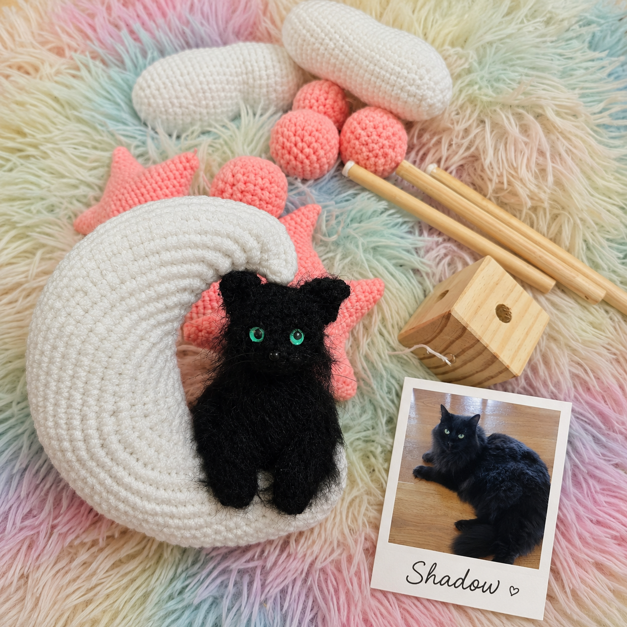 Pet Moon | Pink  |  Personalized Crochet Pet Baby Mobile