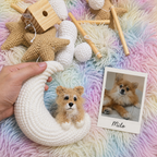 Pet Moon | Brown | Personalized Crochet Pet Baby Mobile